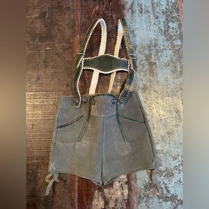 Vintage Authentic German Lederhosen Shorts Suede Leather For Child